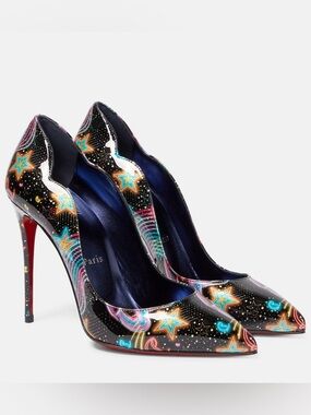 Christian Louboutin Hot Chick Printed Patent Leather Pumps Multi Women’s EU 35.5